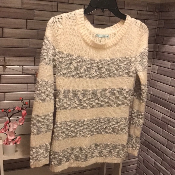 Maurices Gray and White Cowl Neck Sweater - Picture 1 of 12